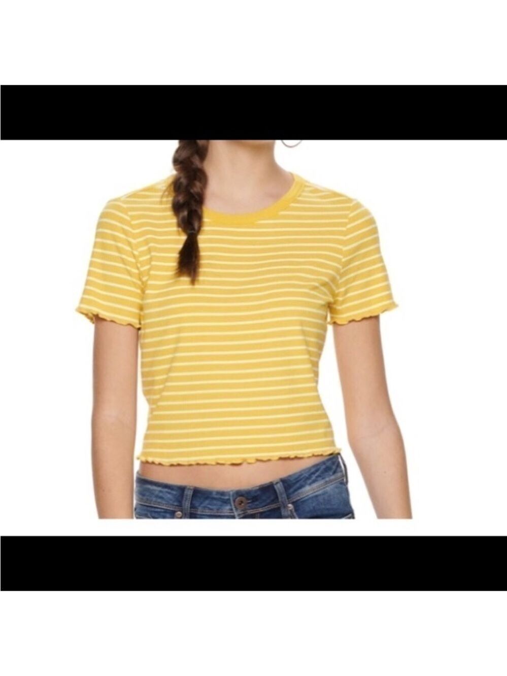 American Rag cropped short sleeve tee Woman’s Juniors size XXL stripes - Picture 9 of 14